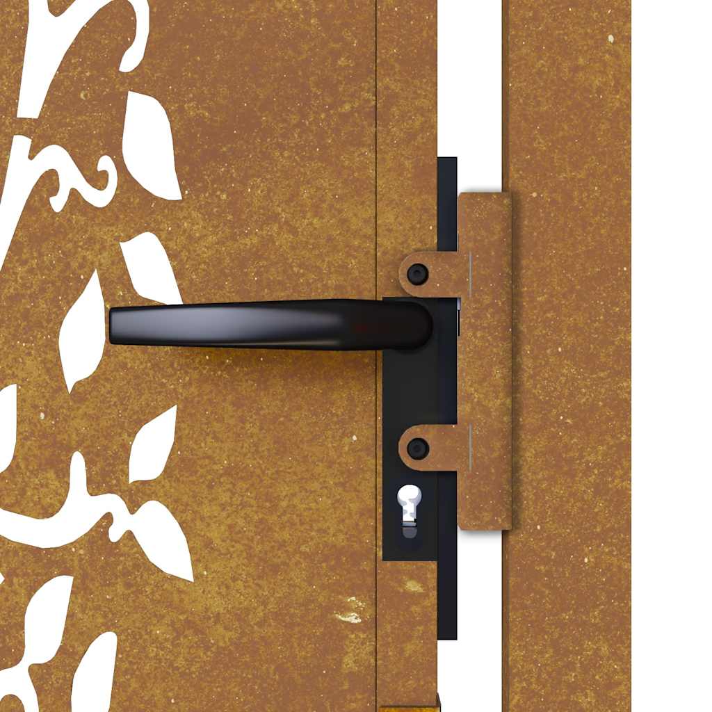 Cancello da giardino 100x200 cm in acciaio Corten con design ad albero | homemem39