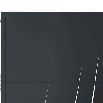 Cancello da giardino antracite 100x125 cm in acciaio design erba | homemem39