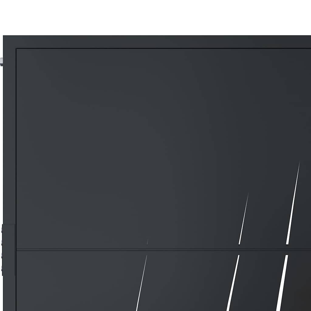 Cancello da giardino antracite 100x175 cm in acciaio design erba | homemem39