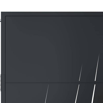 Cancello da giardino antracite 100x175 cm in acciaio design erba | homemem39