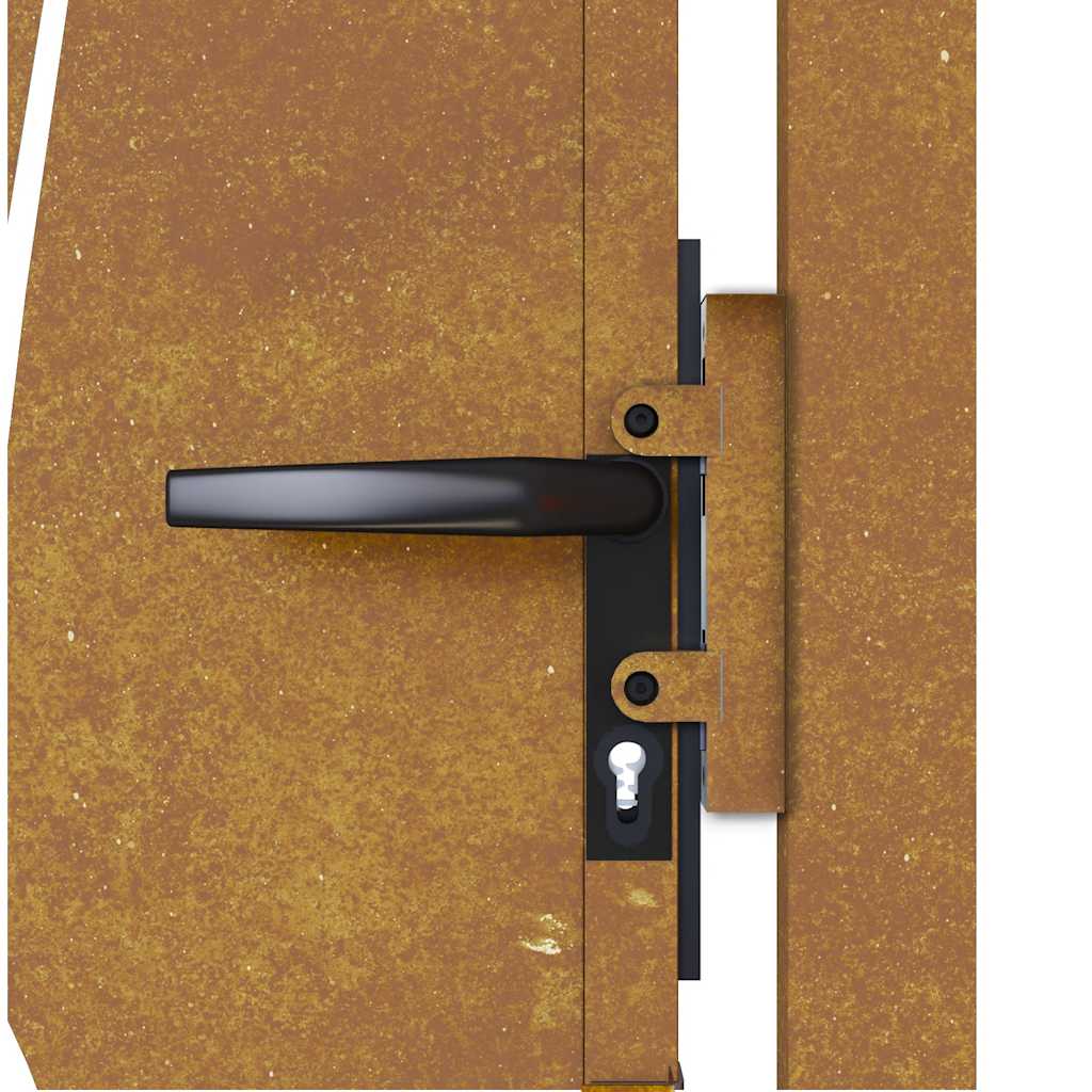 Cancello da giardino 100x75 cm in acciaio Corten con design erba | homemem39