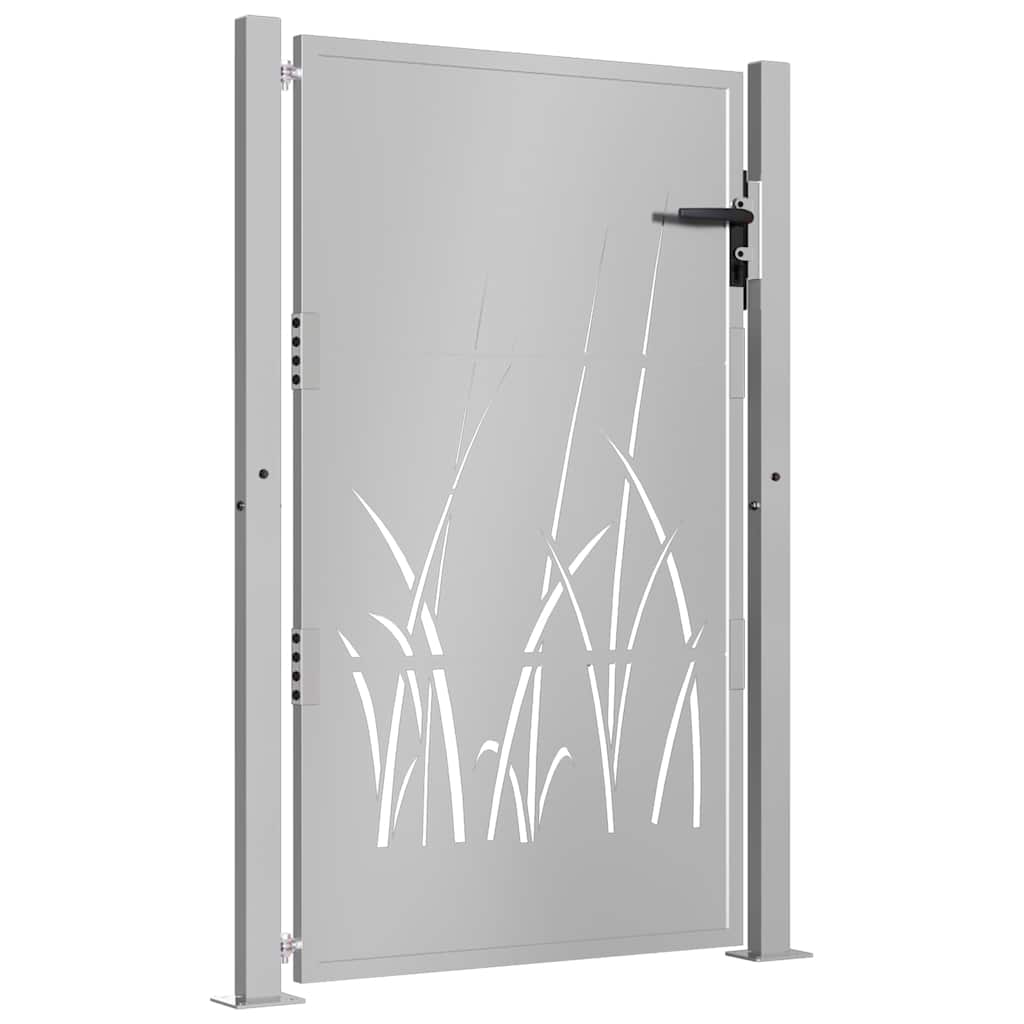 Cancello da giardino 100x125 cm in acciaio Corten con design erba | homemem39