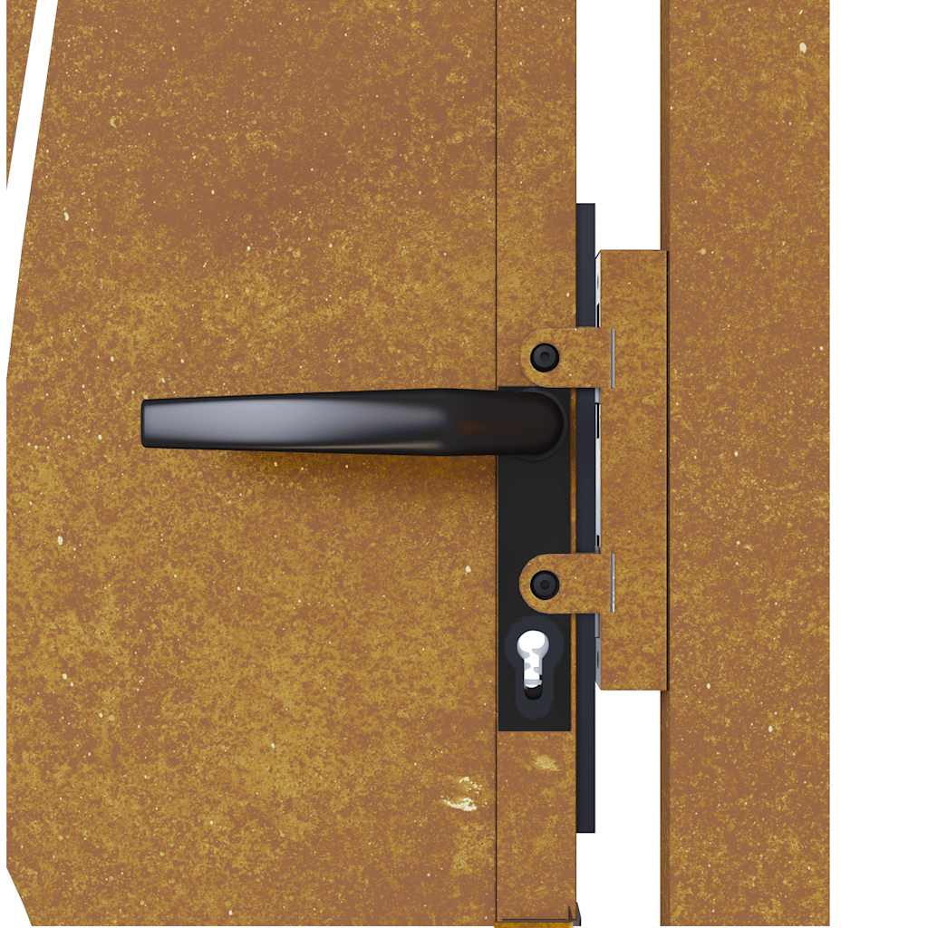 Cancello da giardino 100x125 cm in acciaio Corten con design erba | homemem39