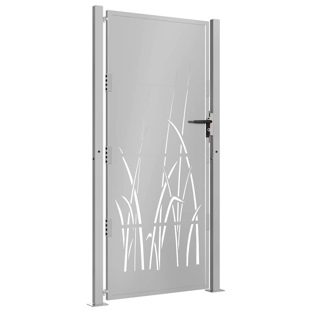 Cancello da giardino 100x175 cm in acciaio Corten con design erba | homemem39