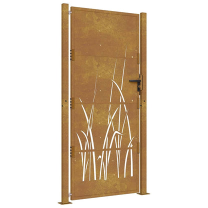 Cancello da giardino 100x200 cm in acciaio Corten con design erba | homemem39