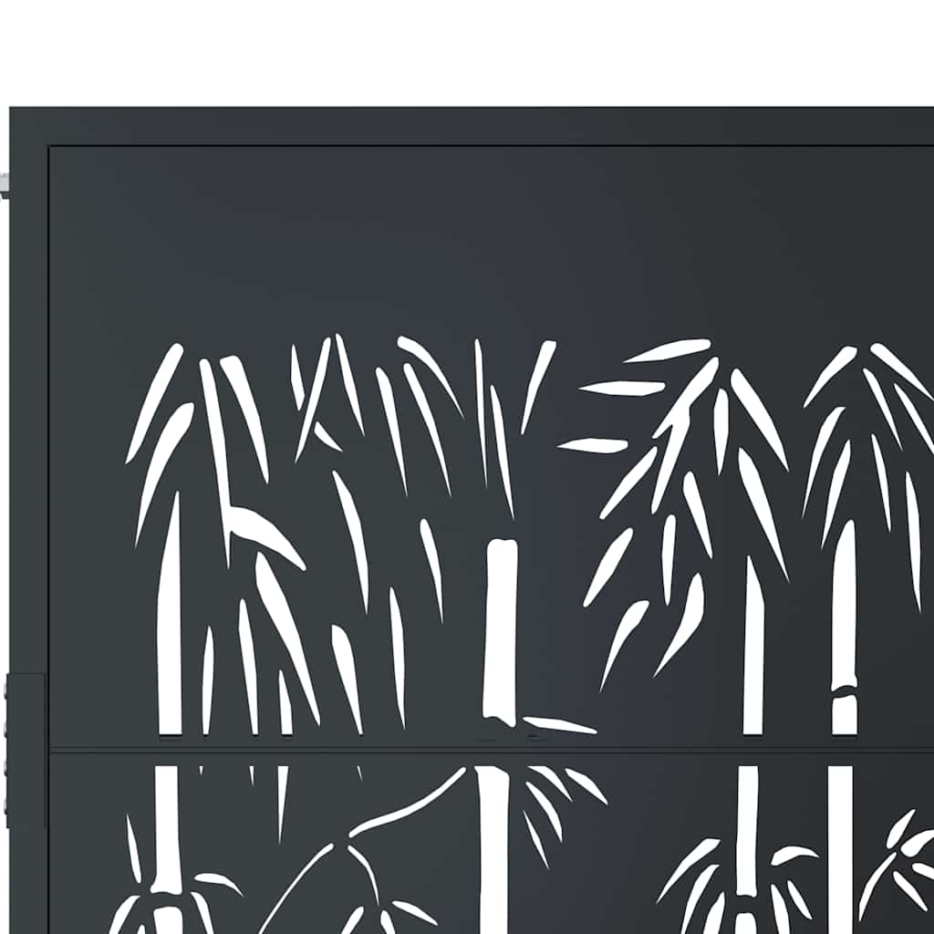 Cancello da giardino antracite 100x75 cm in acciaio e bambù | homemem39