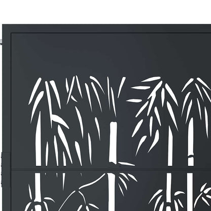 Cancello da giardino antracite 100x75 cm in acciaio e bambù | homemem39