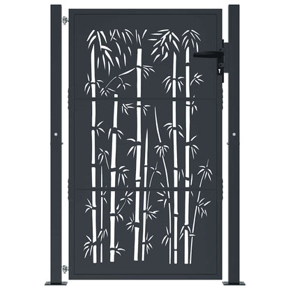 Cancello da giardino antracite 100x150 cm in acciaio e bambù | homemem39