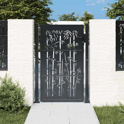 Cancello da giardino antracite 100x150 cm in acciaio e bambù | homemem39