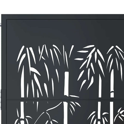 Cancello da giardino antracite 100x175 cm in acciaio e bambù | homemem39