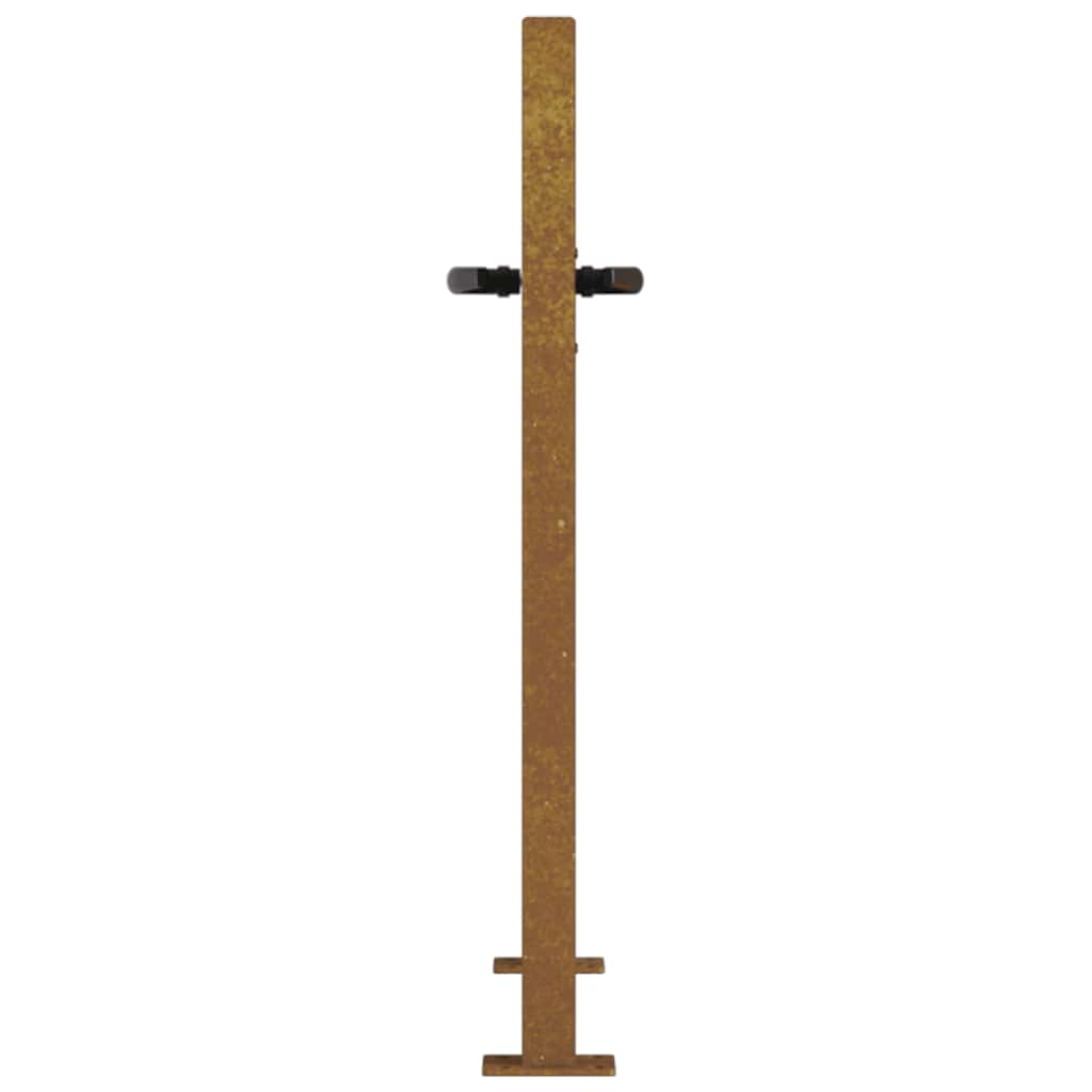 Cancello da giardino 100x75 cm in acciaio Corten e design in bambù | homemem39