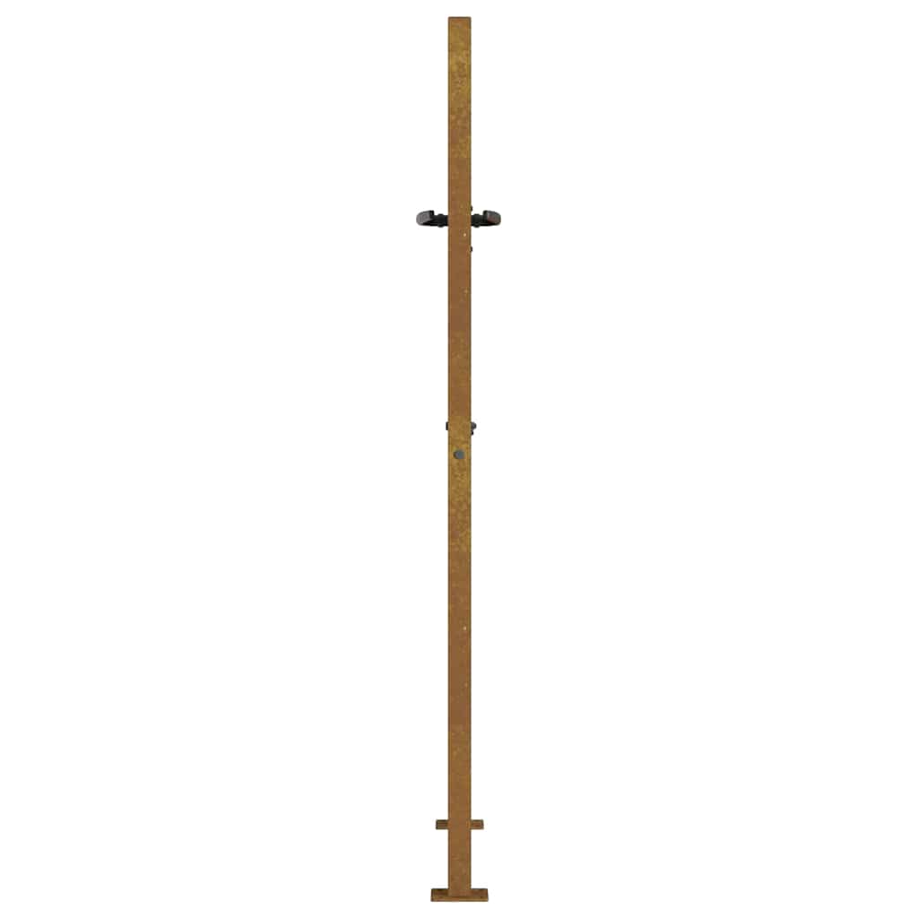 Cancello da giardino 100x125 cm in acciaio Corten e design in bambù | homemem39