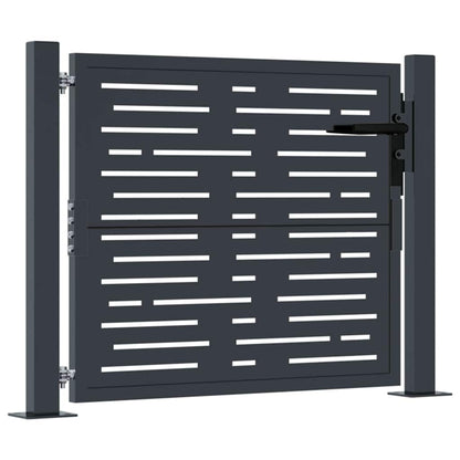 Cancello da giardino antracite 100x75 cm in acciaio design quadrato | homemem39