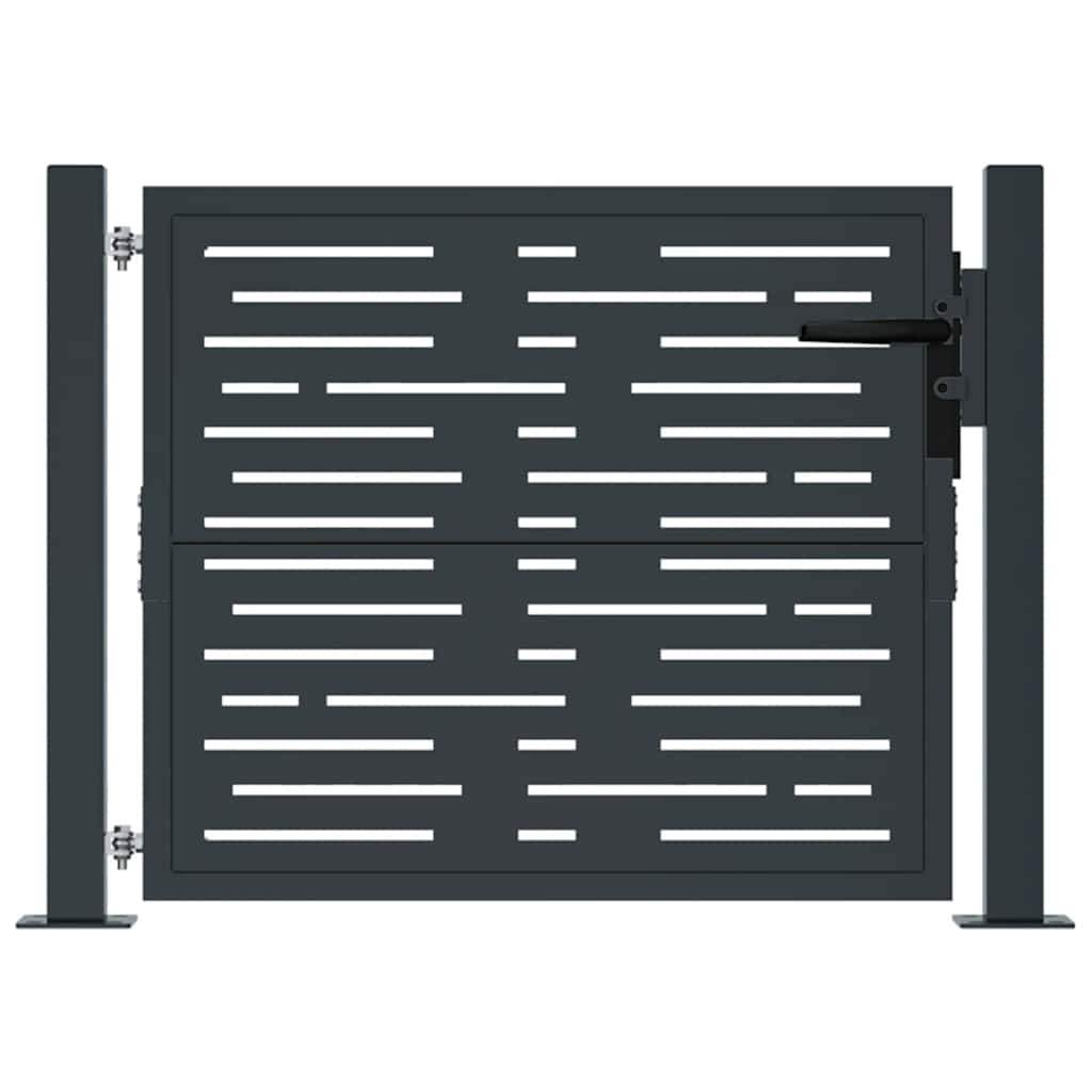 Cancello da giardino antracite 100x75 cm in acciaio design quadrato | homemem39