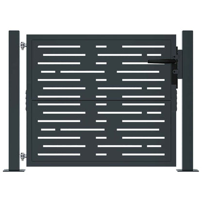 Cancello da giardino antracite 100x75 cm in acciaio design quadrato | homemem39