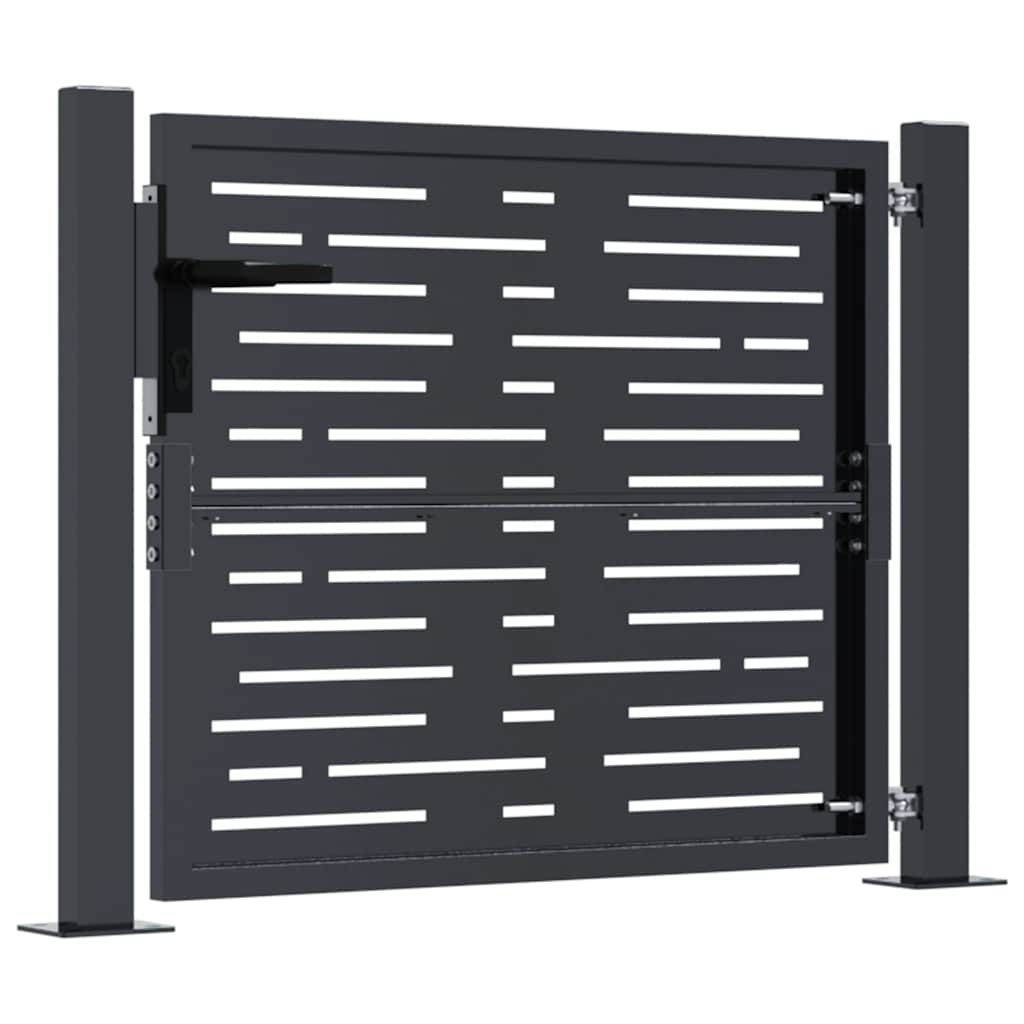 Cancello da giardino antracite 100x75 cm in acciaio design quadrato | homemem39