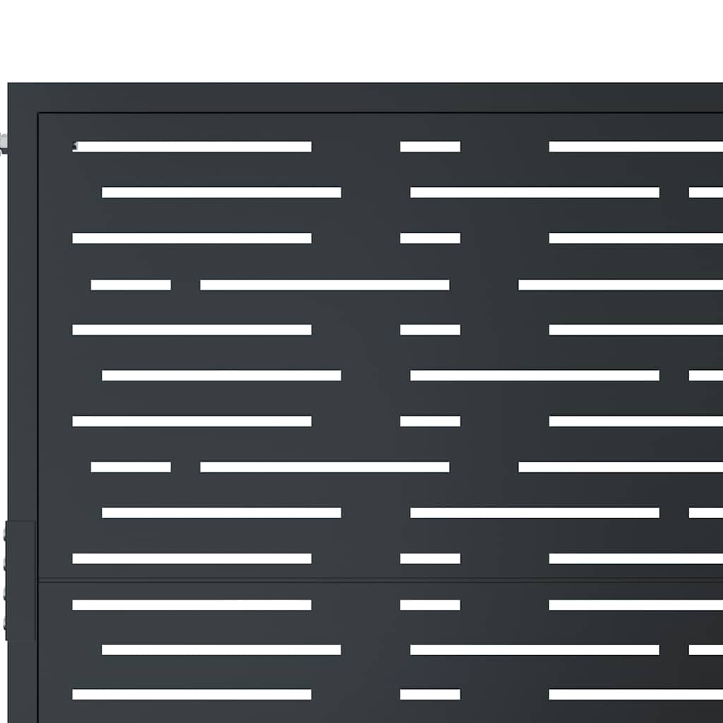 Cancello da giardino antracite 100x75 cm in acciaio design quadrato | homemem39