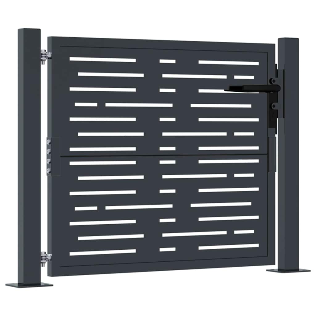 Cancello da giardino antracite 100x100 cm in acciaio design quadrato | homemem39