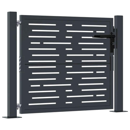 Cancello da giardino antracite 100x100 cm in acciaio design quadrato | homemem39