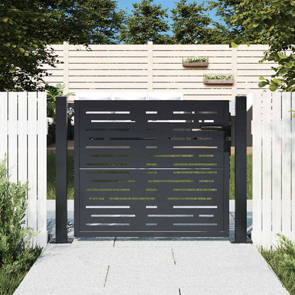 Cancello da giardino antracite 100x100 cm in acciaio design quadrato | homemem39