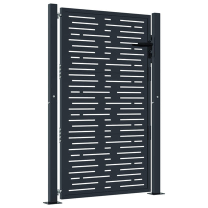 Cancello da giardino antracite 100x125 cm in acciaio design quadrato | homemem39