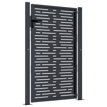 Cancello da giardino antracite 100x125 cm in acciaio design quadrato | homemem39
