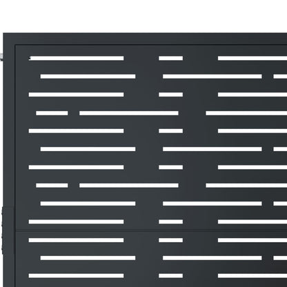 Cancello da giardino antracite 100x125 cm in acciaio design quadrato | homemem39