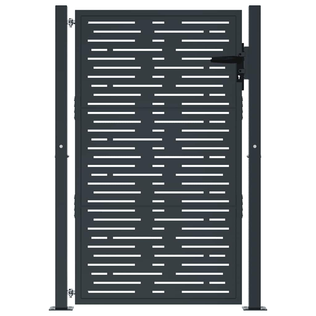 Cancello da giardino antracite 100x150 cm in acciaio design quadrato | homemem39