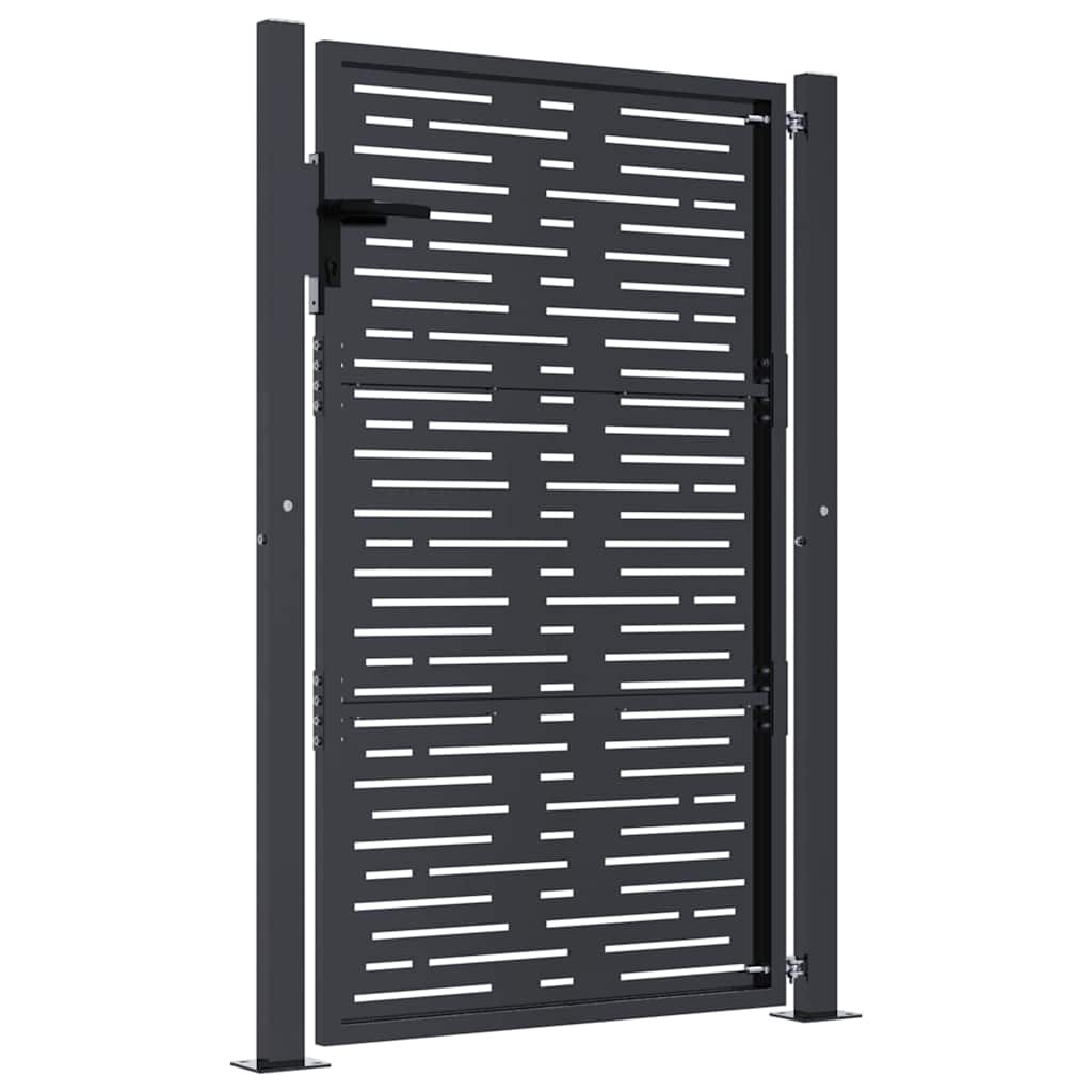 Cancello da giardino antracite 100x150 cm in acciaio design quadrato | homemem39