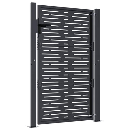 Cancello da giardino antracite 100x150 cm in acciaio design quadrato | homemem39