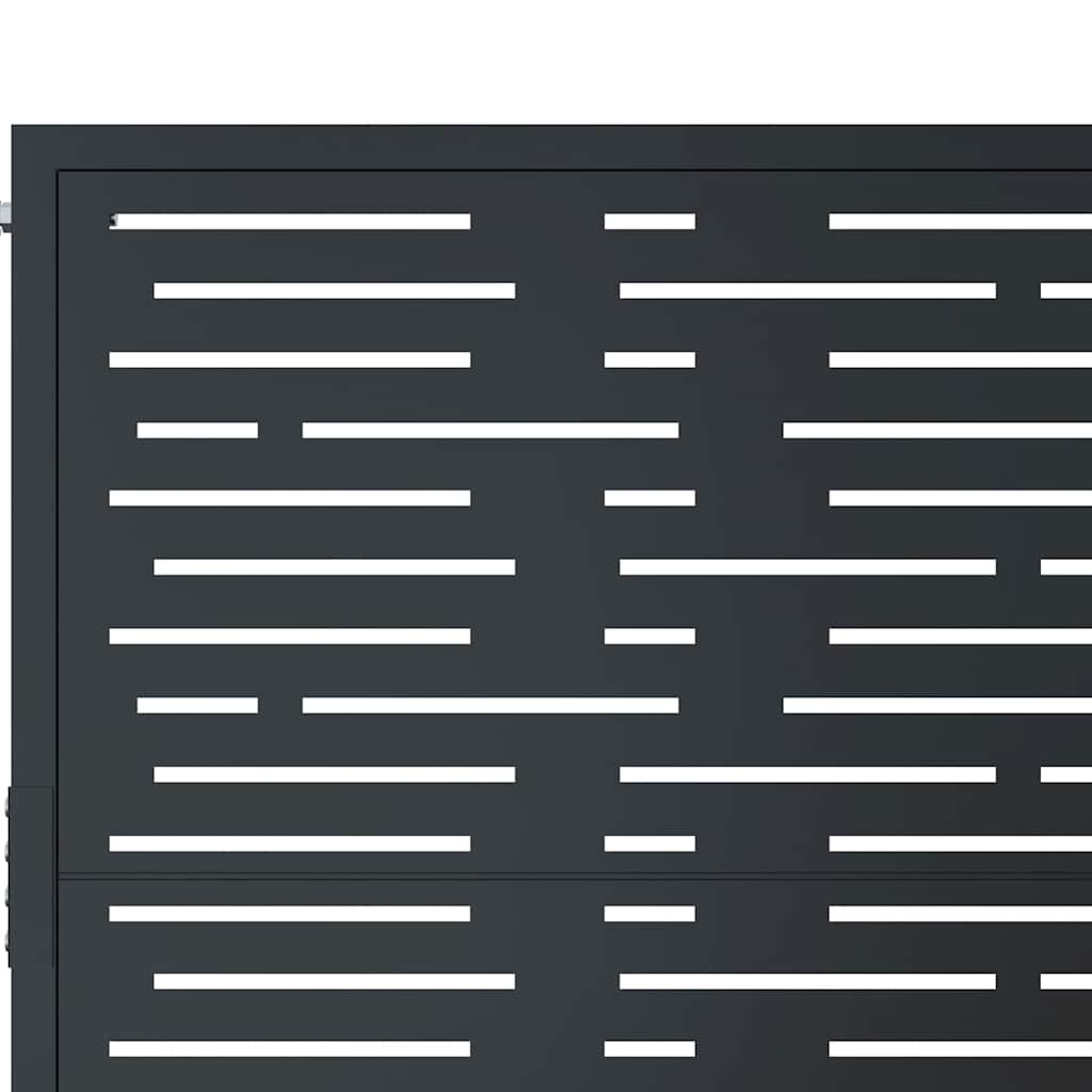 Cancello da giardino antracite 100x150 cm in acciaio design quadrato | homemem39