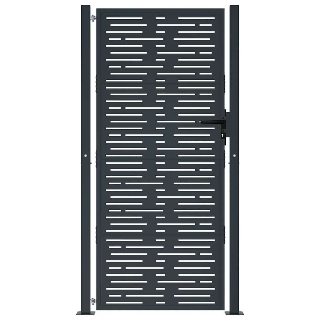 Cancello da giardino antracite 100x175 cm in acciaio design quadrato | homemem39