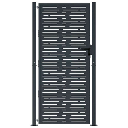 Cancello da giardino antracite 100x175 cm in acciaio design quadrato | homemem39