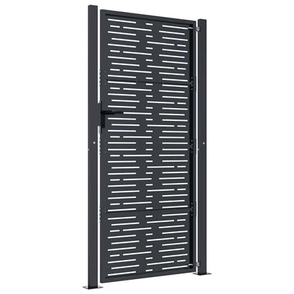 Cancello da giardino antracite 100x175 cm in acciaio design quadrato | homemem39