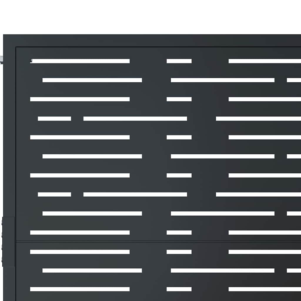 Cancello da giardino antracite 100x175 cm in acciaio design quadrato | homemem39