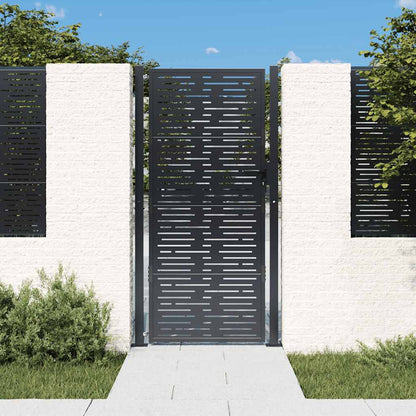 Cancello da giardino antracite 100x175 cm in acciaio design quadrato | homemem39