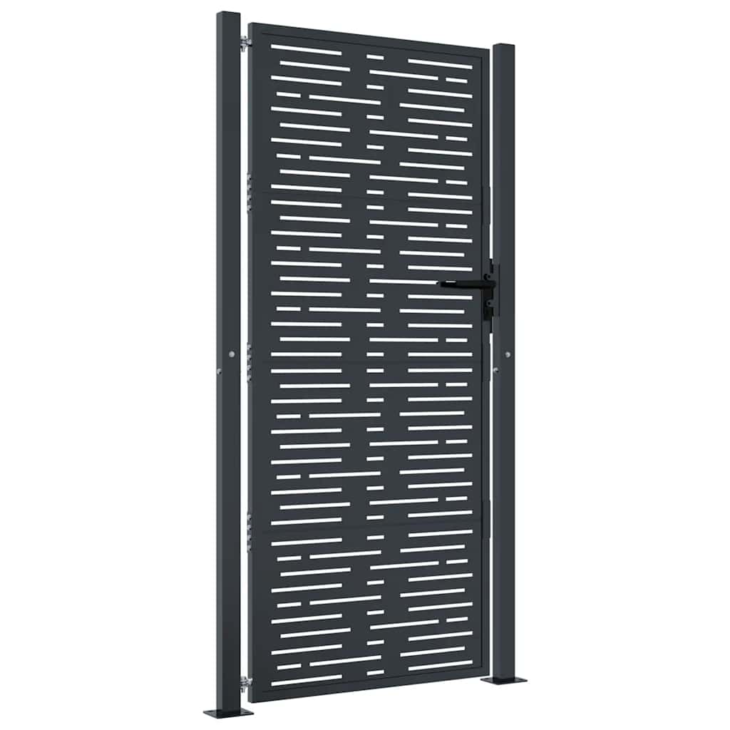 Cancello da giardino antracite 100x200 cm in acciaio design quadrato | homemem39