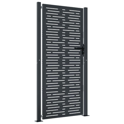 Cancello da giardino antracite 100x200 cm in acciaio design quadrato | homemem39