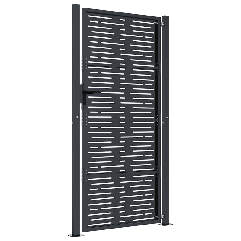 Cancello da giardino antracite 100x200 cm in acciaio design quadrato | homemem39
