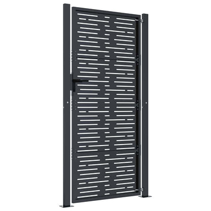 Cancello da giardino antracite 100x200 cm in acciaio design quadrato | homemem39
