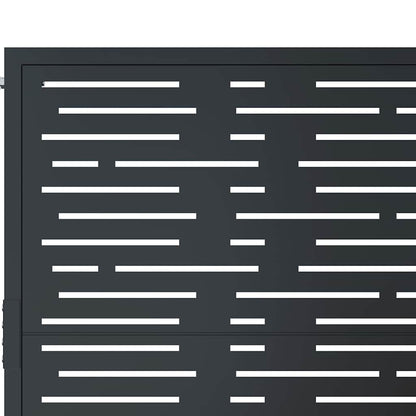 Cancello da giardino antracite 100x200 cm in acciaio design quadrato | homemem39