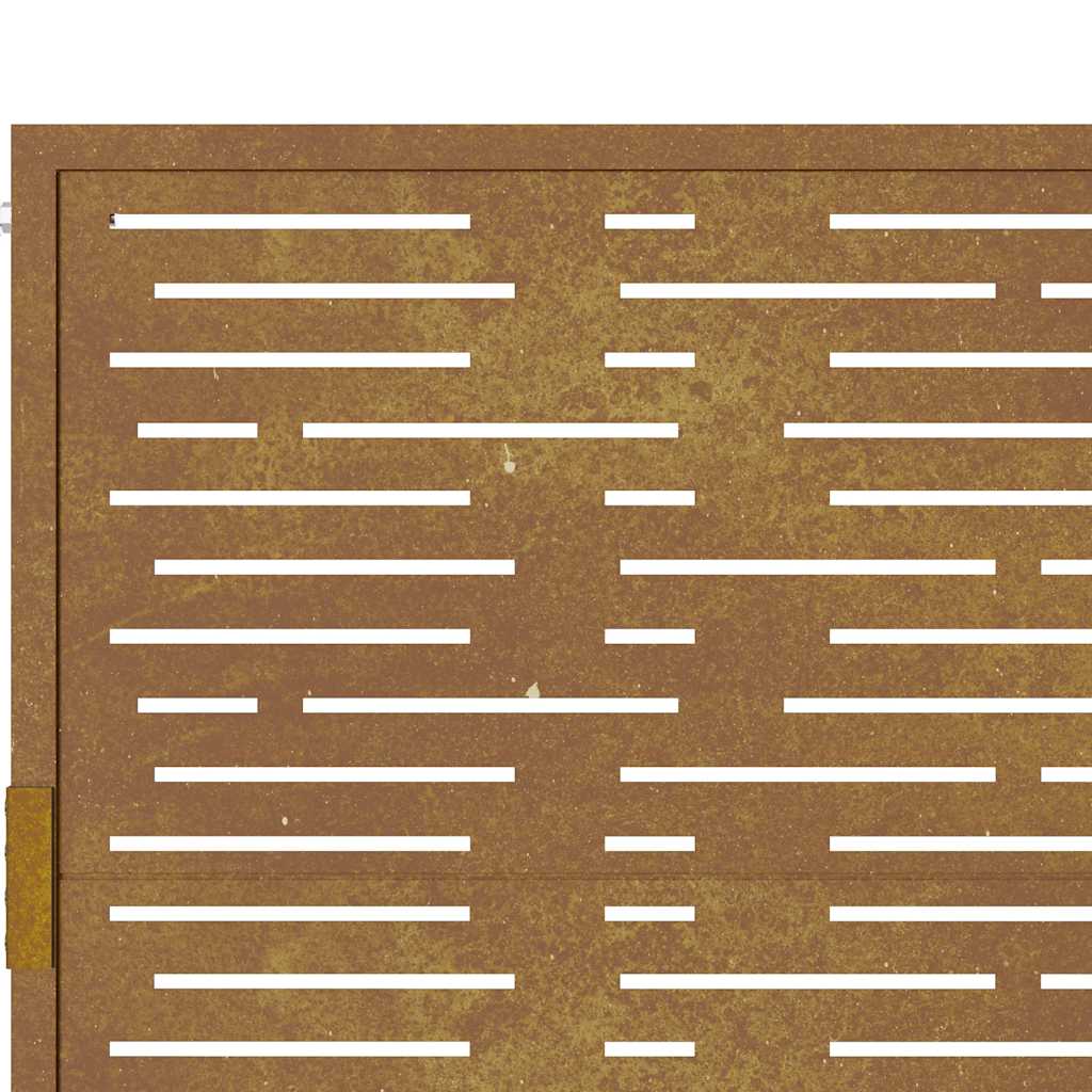 Cancello da giardino 100x75 cm in acciaio Corten design quadrato | homemem39