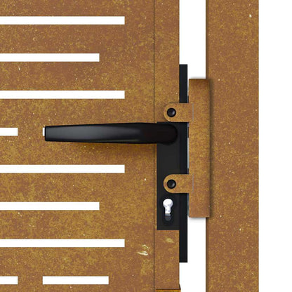 Cancello da giardino 100x75 cm in acciaio Corten design quadrato | homemem39