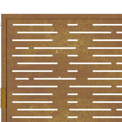 Cancello da giardino 100x125 cm in acciaio Corten design quadrato | homemem39