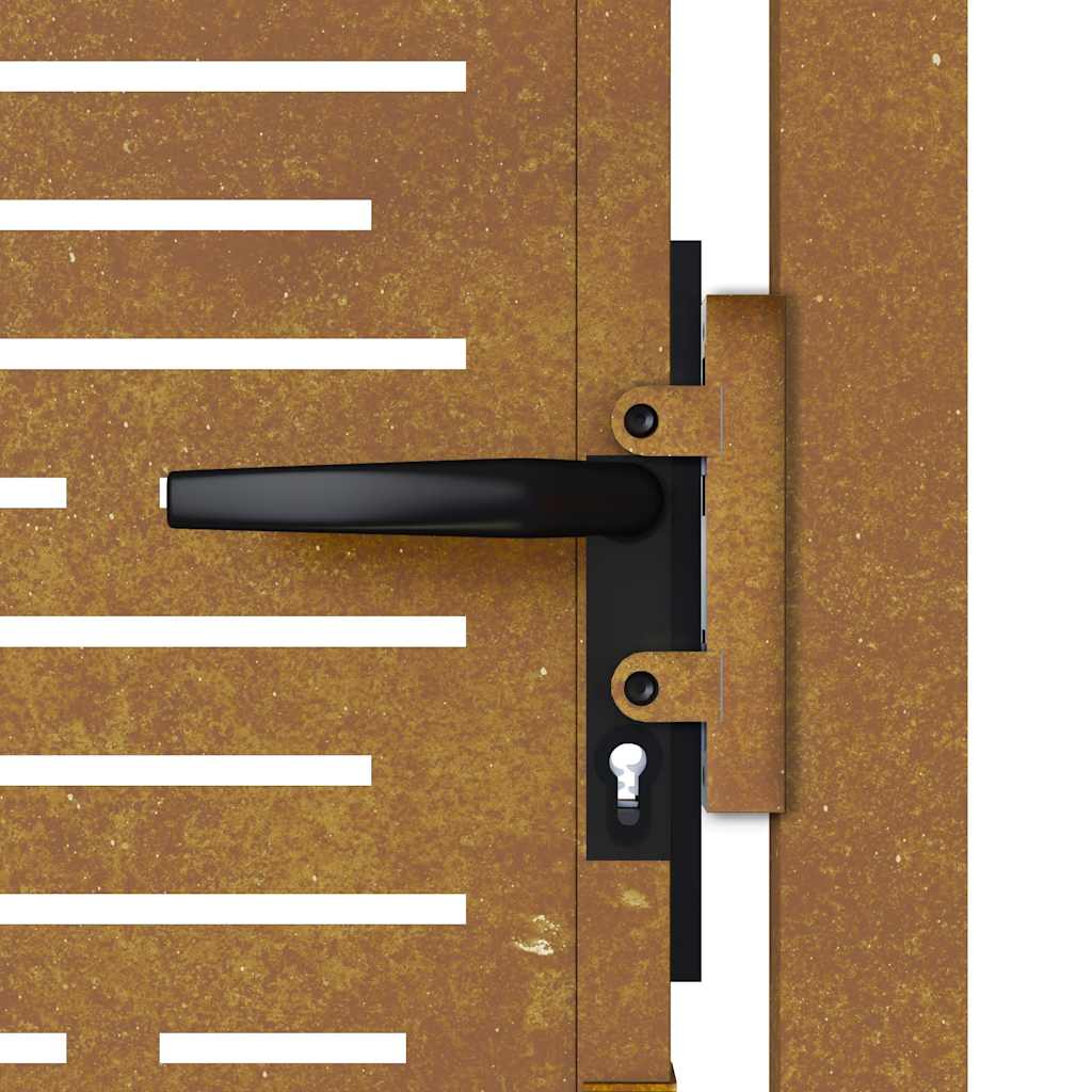 Cancello da giardino 100x125 cm in acciaio Corten design quadrato | homemem39
