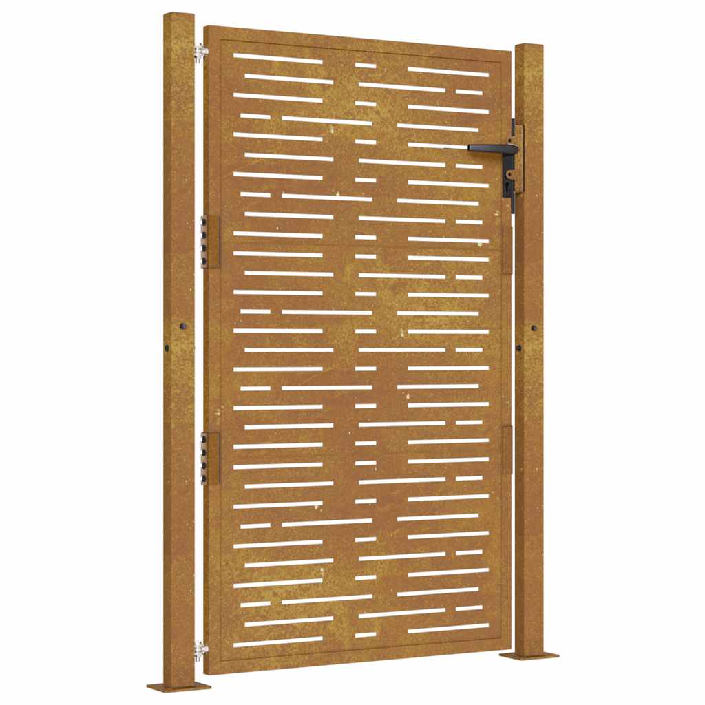 Cancello da giardino 100x150 cm in acciaio Corten design quadrato | homemem39