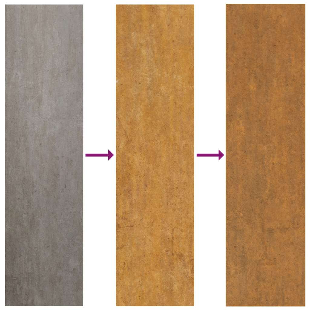 Cancello da giardino 100x150 cm in acciaio Corten design quadrato | homemem39