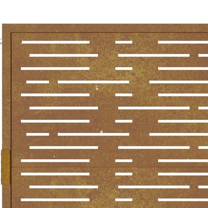 Cancello da giardino 100x150 cm in acciaio Corten design quadrato | homemem39