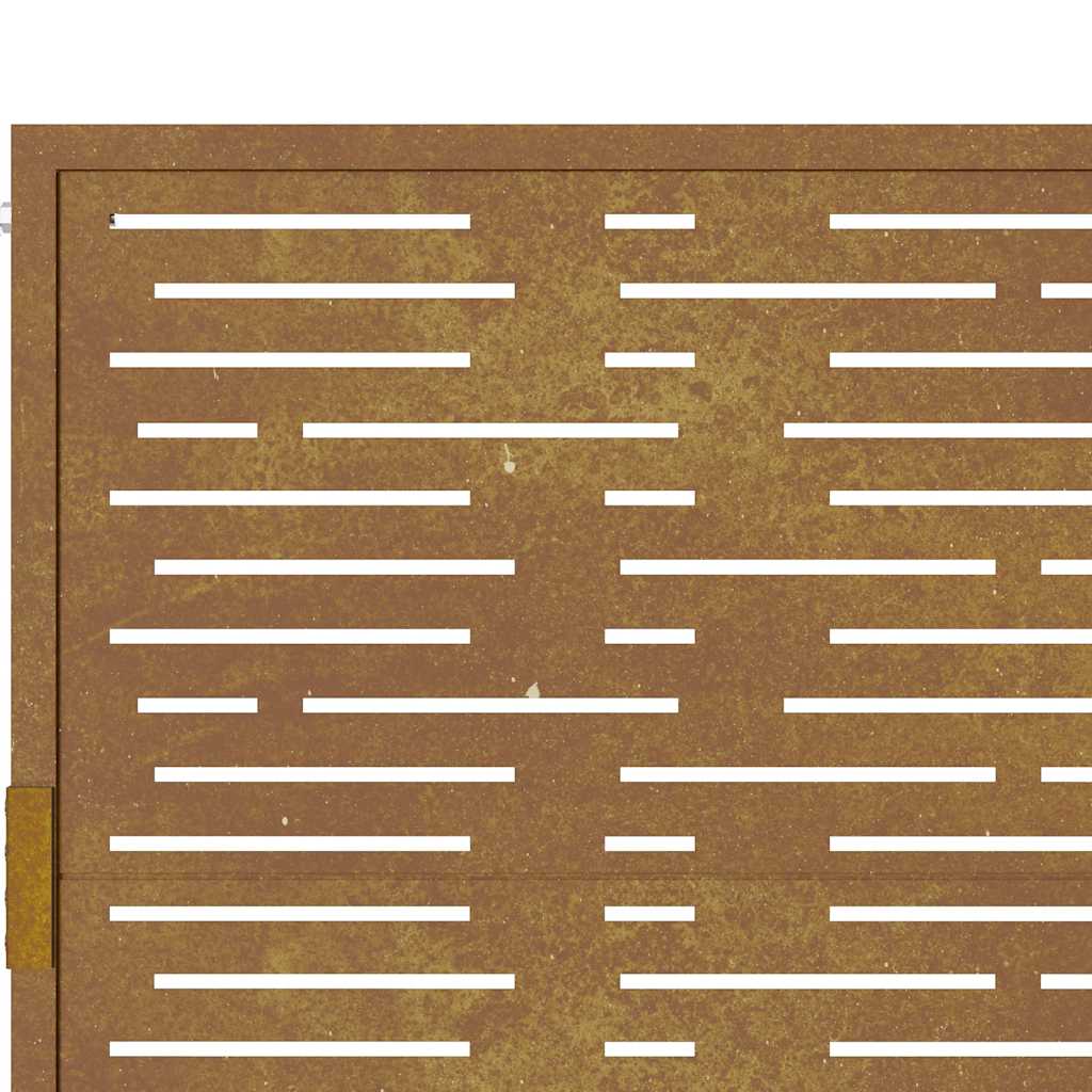 Cancello da giardino 100x175 cm in acciaio Corten design quadrato | homemem39