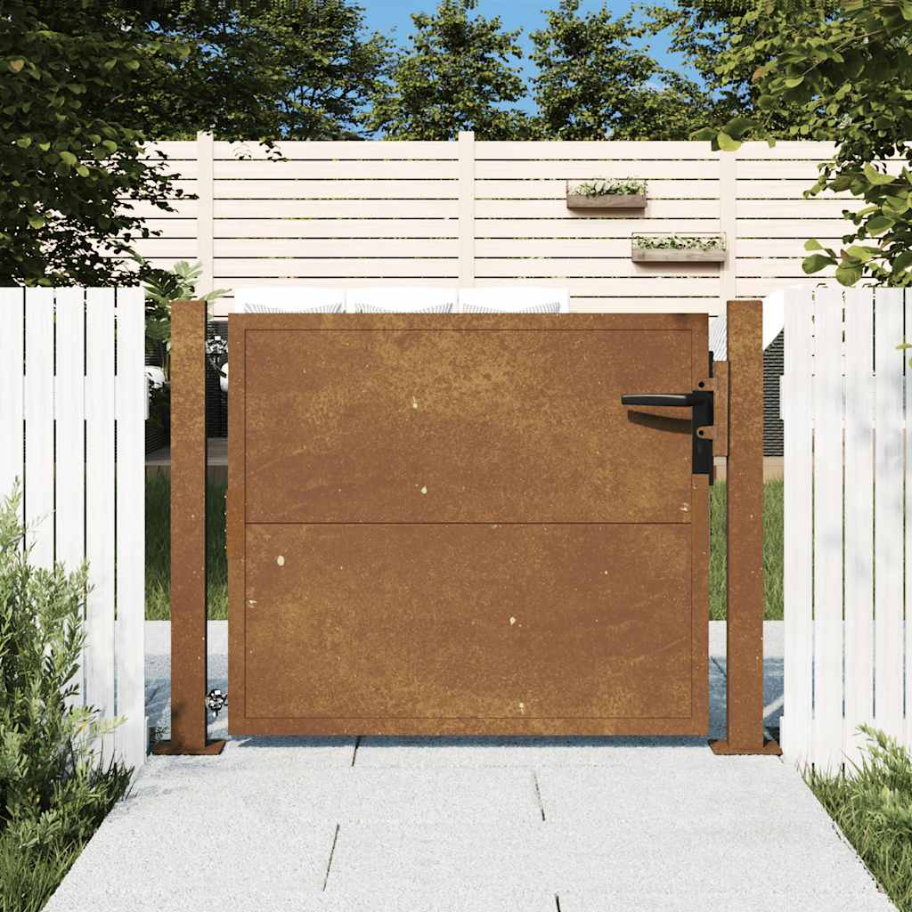 Cancello da giardino 100x75 cm in acciaio Corten | homemem39